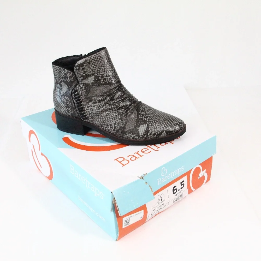 BareTraps Western Boots sz 6.5 NEW Women Ankle Bootie Faux Leather snakeskin